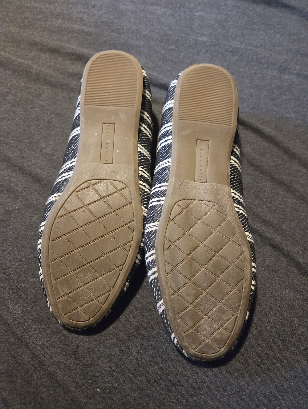 Black & White Striped Womens Loafers